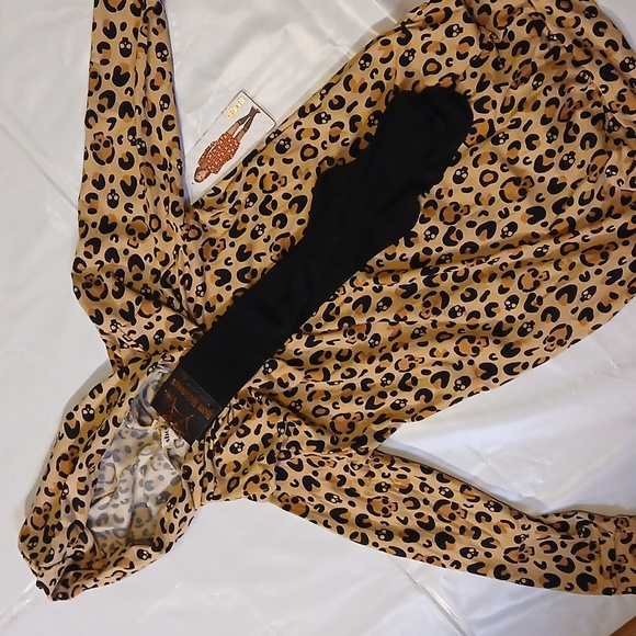 ShoSho sz M hoodie minidress, LS, Halloween leopard print, soft, stretchy fleece - Picture 12 of 13